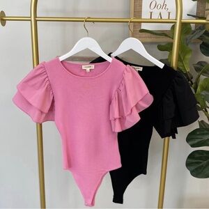 🆕✨Not Easy Ruffle Sleeve Body Suit